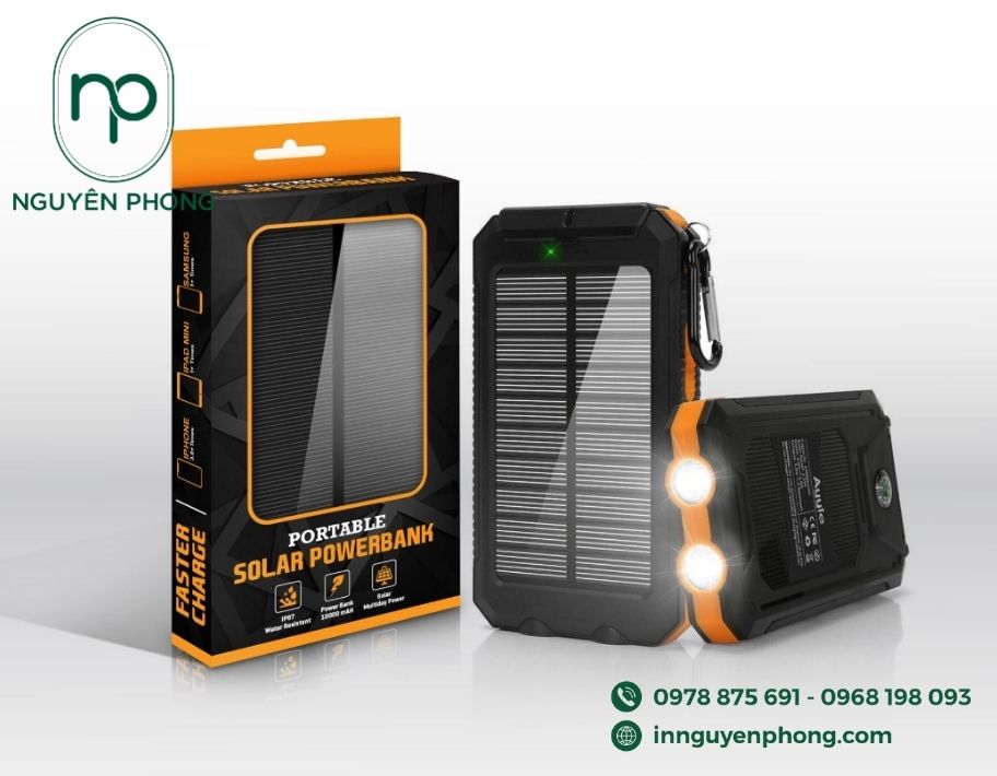 Mẫu hộp giấy đựng sạc dự phòng cán màng mica trong suốt 